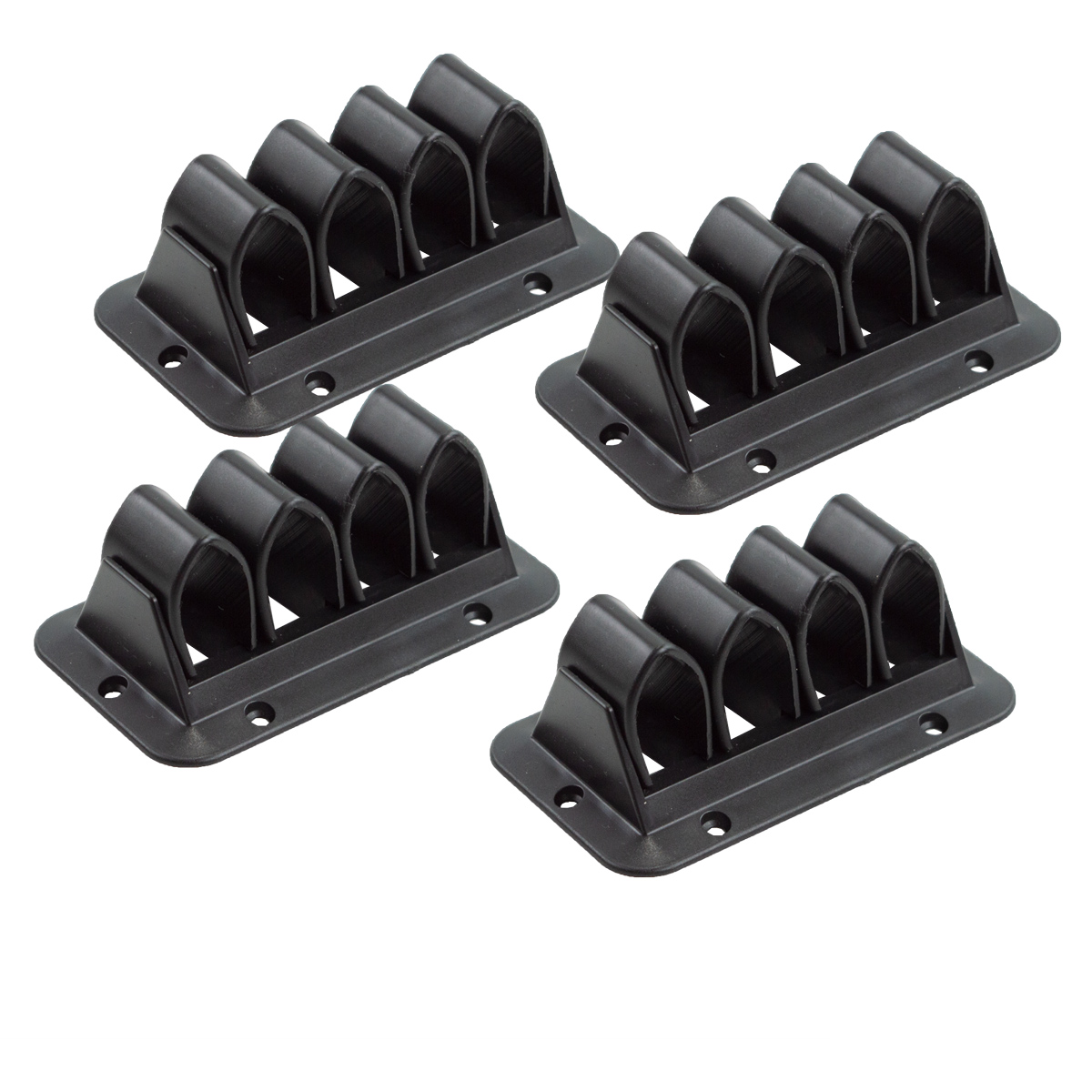 Kabelklemme für 5 Kabel – schwarz – 4er Set