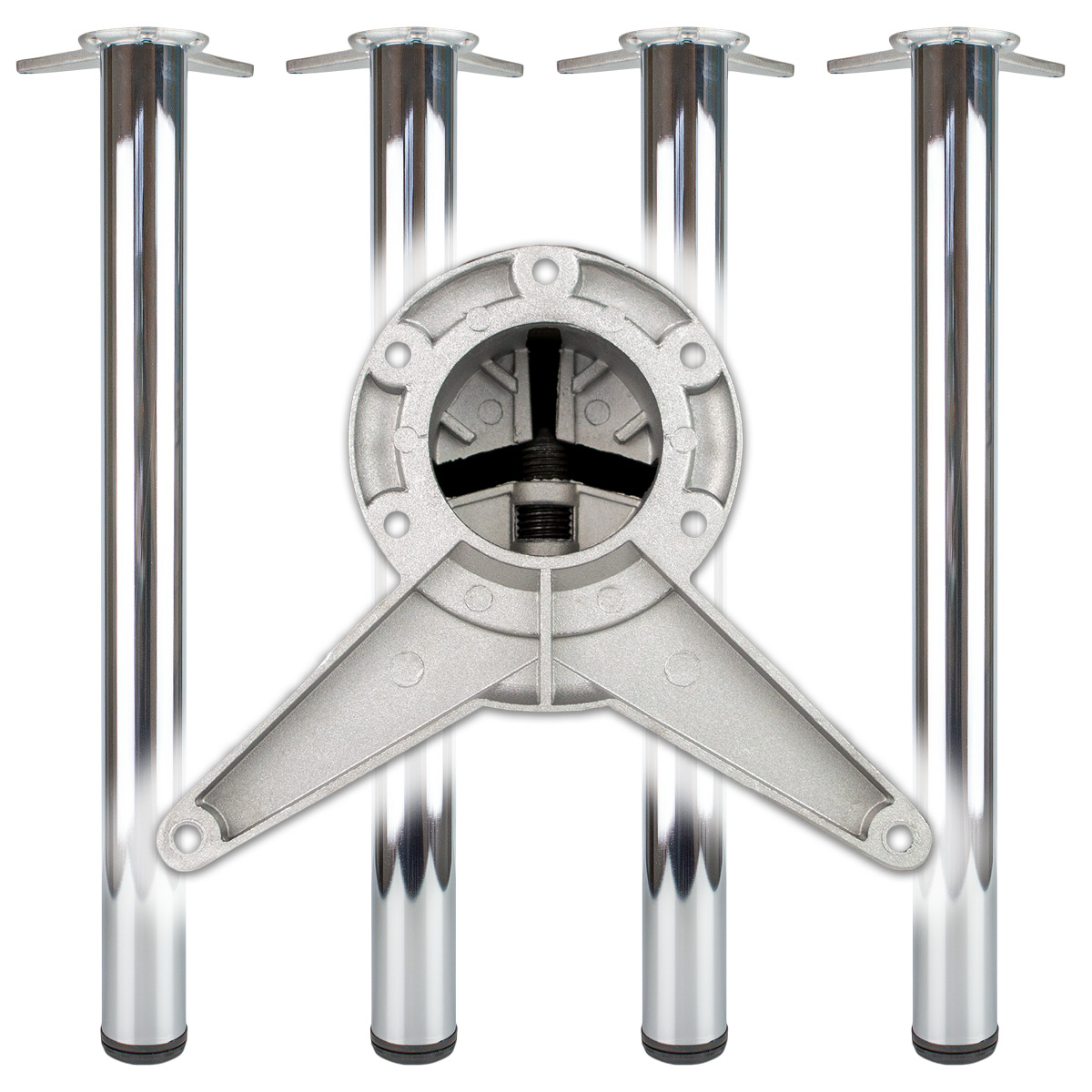 Tischbein-Set VE = 4 Stück – Ø60 x 710 mm – mit Inbusbefestigung